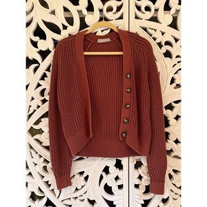 Everlane Texture Cotton Cardigan - XS Cinnamon
